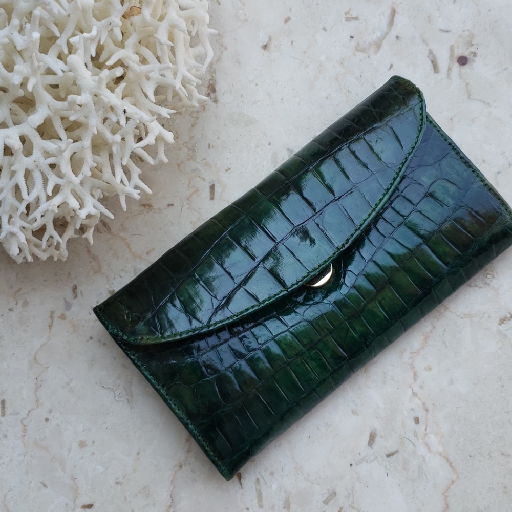 COPY - Cosi Green crocodile luxury wallet